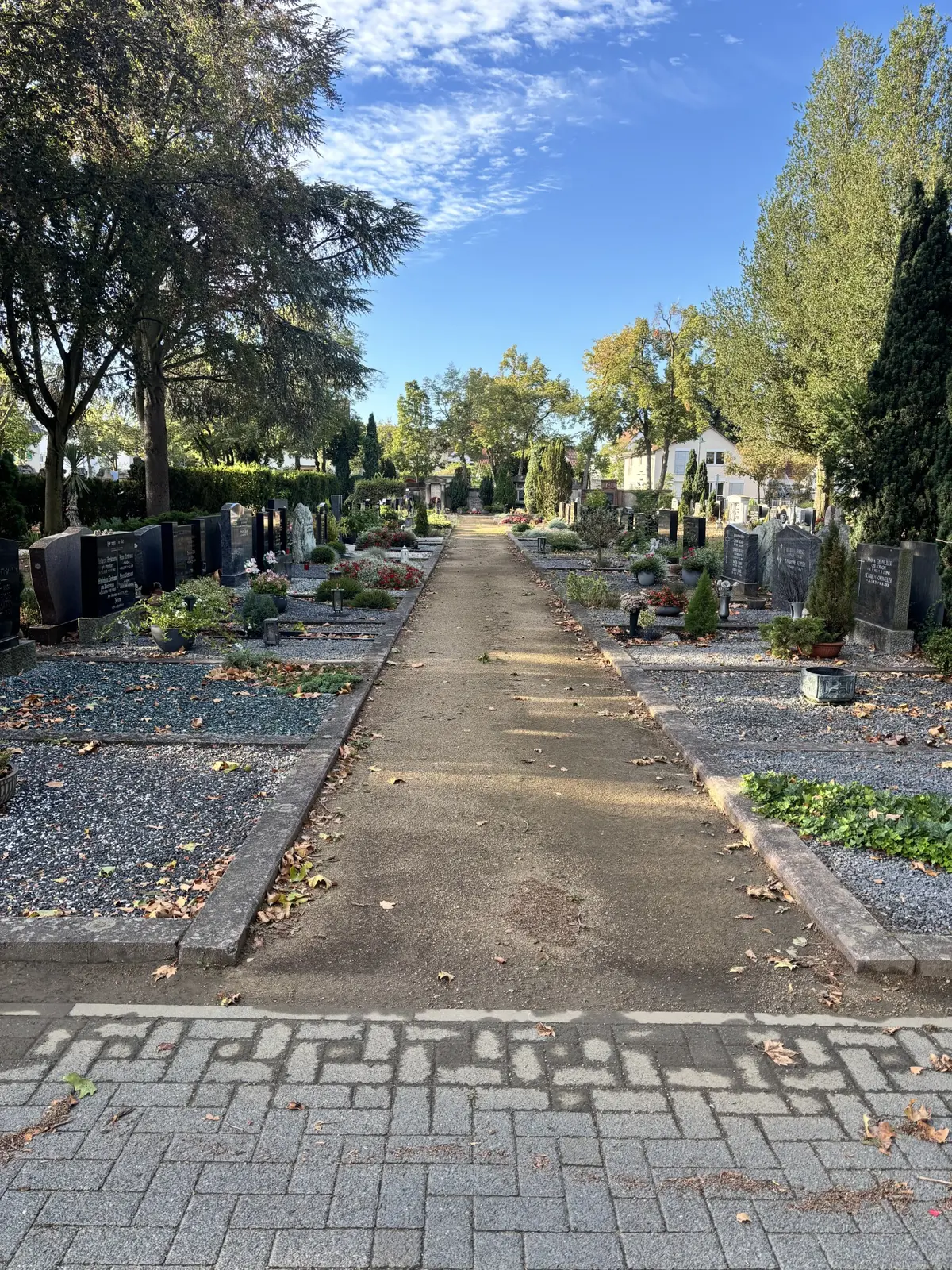 Gepflegte Grabstätten auf einem Friedhof in Griesheim